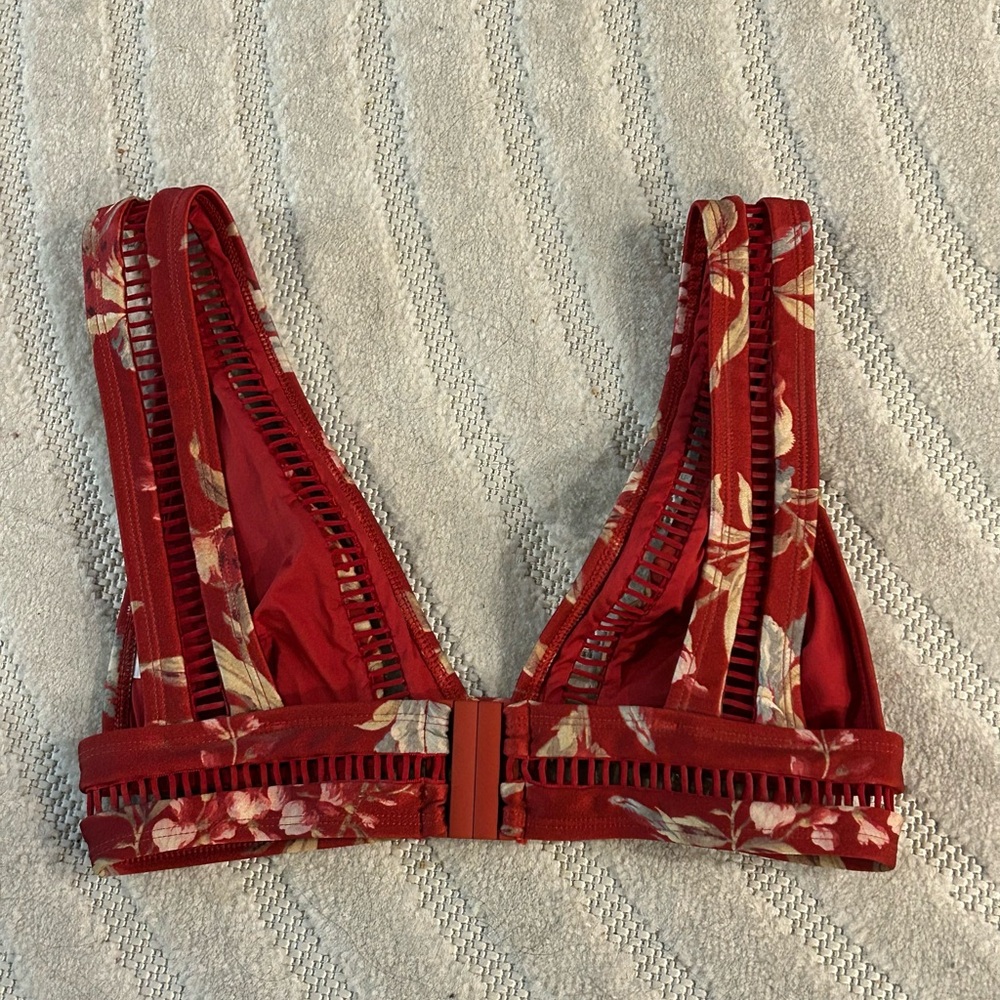 NWT Zimmermann Red Floral Swimsuit Bikini Top and Bottom Set - Size 2; US 6-8 - Picture 5 of 12